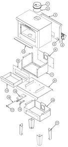 Repair Parts 1 Diagram and Parts List for VG2020-P  US Stove Company Heating Stove